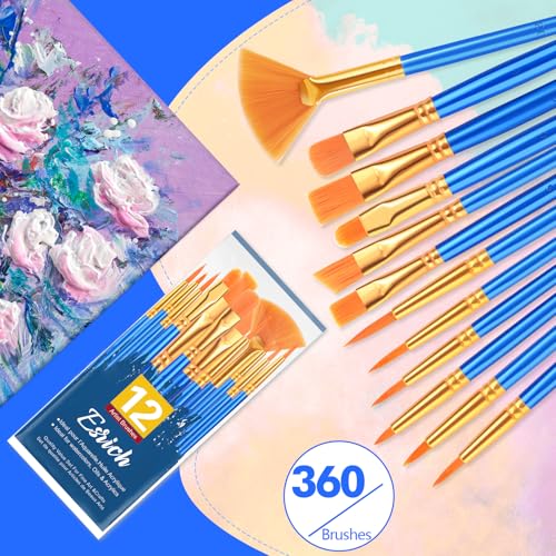 Image of ESRICH Paint Brushes Set, 30Pack 360pcs Paint Brush for Acrylic Painting