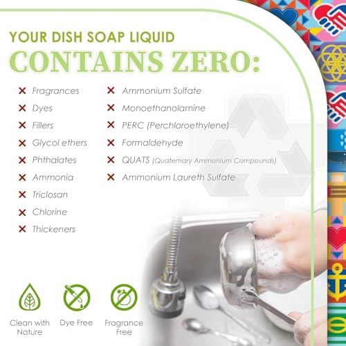 Image of Truly Free Non Toxic Dish Soap | Natural Concentrated Dishwashing Liquid - Sweet Basil Scent | Non Toxic Organic Plant-Based Dish Soap | Family Safe - Eco-Friendly Formula | 16 fl oz