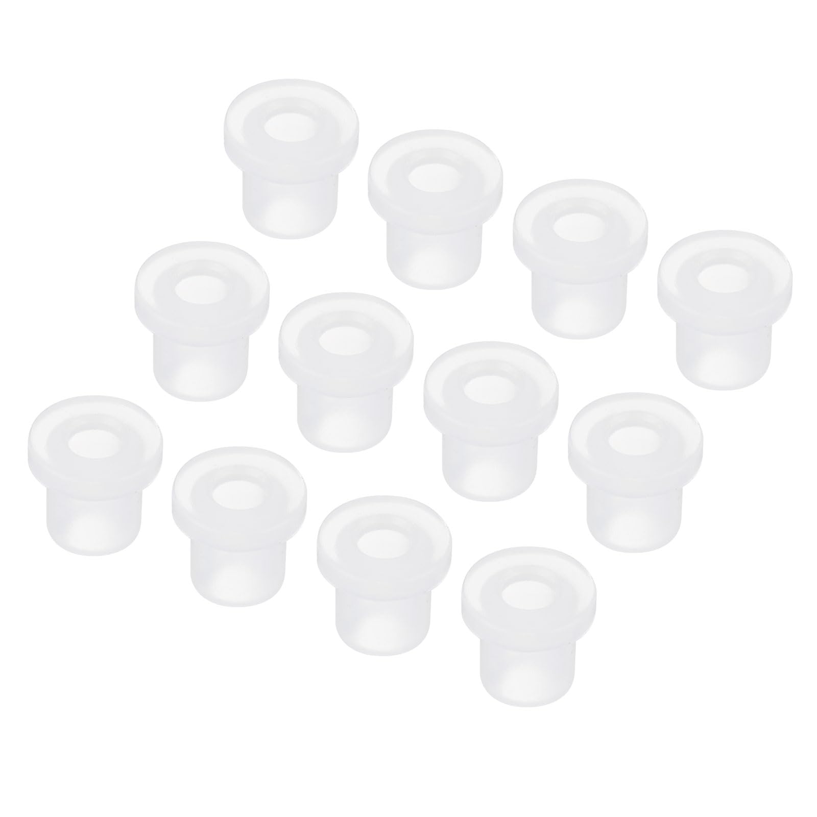 sourcing map 15Pcs t Shape Rubber Grommet Mount Dia 7.0mm ID 4mm H 10mm Transparent Seal Protection Cable Grommets Flexible for Cable Pipe