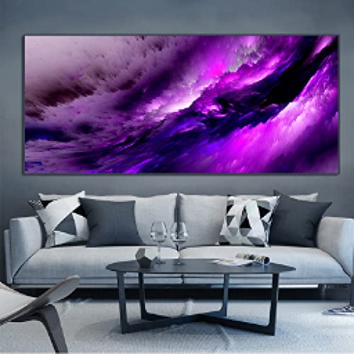 Nuage violet paysage abstrait pour créer une ambiance zen de chevet en toile 70x175 - 2