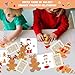 Qyeahkj 72 Pack Christmas Gingerbread Men Craft Kit Bulk DIY Arts and Crafts for Make Your Own Gingerbread Xmas Tree Ornaments Stickers for Winter Holiday Xmas Chirstmas Decoration