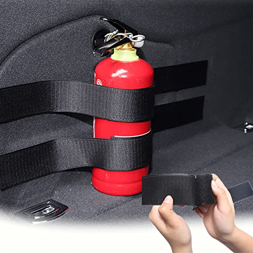 Refoiner 消火器固定バンド 車用消火器固定ストラップ 2点セット 消火器固定ホルダーマジックテープ式 安全ストラップ 車載 消火器收?ストラップ 固定ベルト 荷締めベルトナイロン製 落下防止 防滅撃 4本の長辺12本の短辺