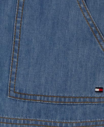 Tommy Hilfiger Girls' Patch Pocket Short, Zipper Fly & Double Button Closure, Highline Wash Denim, 10 - image 3