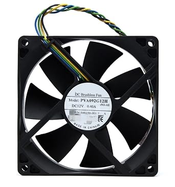 Case Cooling Fan for HP Elite 8100 8000 8200 8300 Pro 6000 6005 6200 6300 6305 DC 12V 0.40A 4-WIRE/4-PIN P/NFoxconn PVA092G12H 580230-001 Size92mm x 92mm x 25mm