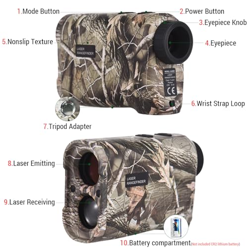 فاونو جهاز تحديد المدى الرقمي للجولف مع قياس الارتفاع والزاوية 600 متر / 800 متر / 1000 متر