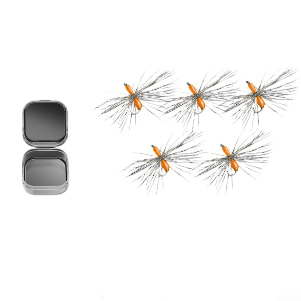 Trout Dry Flies Size 18 5pcs Lightweight PP Body(16# orange)