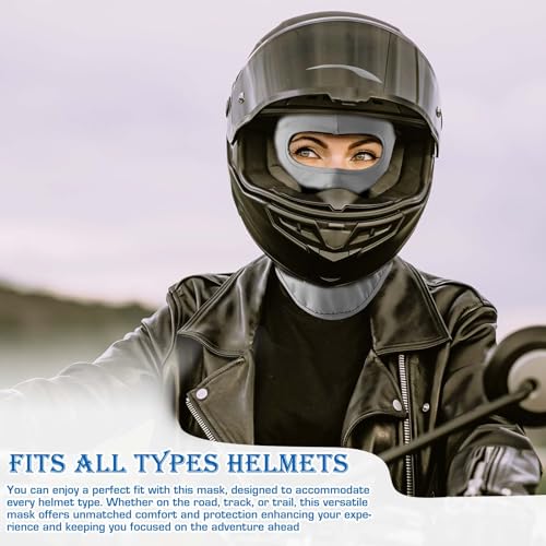 Image of Full Face Balaclava Helmet Mask for Men & Women - UV Protected Face Cover for Bike Riding, Cycling, Hunting | Ice Silk Helmet Cap, Bandana, Face Mask & Biker Accessories - grey