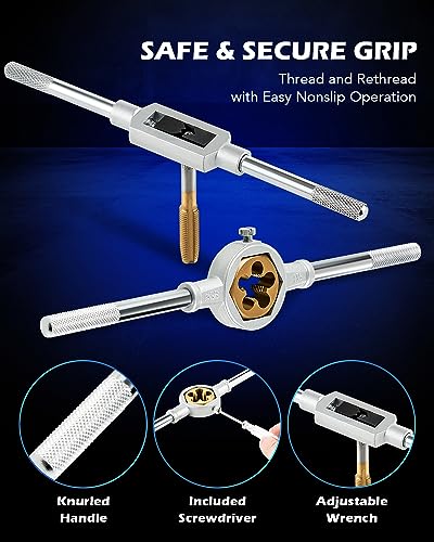 image for ORION MOTOR TECH 86pc Tap and Die Set in SAE and Metric | Titanium Coa