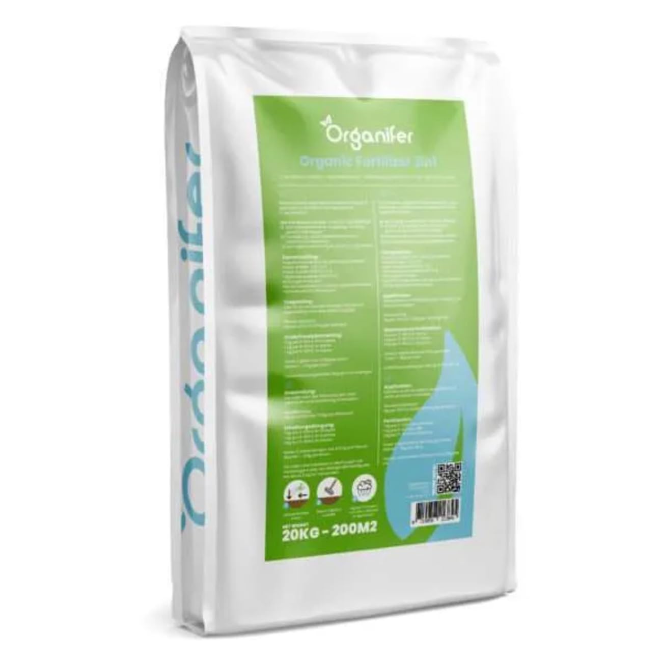 Fumier De Vache 3-En-1 En Granulés - 20 Kg - 200 M2 - Engrais Organique Universel - Npk 2-2-3 - Fertilisants Pour Potager, Gazon, Jardin - À Partir De Fumier De Vache 100% Pur - Organifer