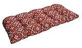 Bossima Indoor/Outdoor Red Damask Bench & Loveseat Cushion,Spring/Summer Seasonal Replacement Cushions.