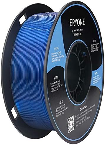 ERYONE PETG Filament 1,75 mm, 3D Printer Filament PETG, +/- 0,03 mm, 1 kg / Spool, Black