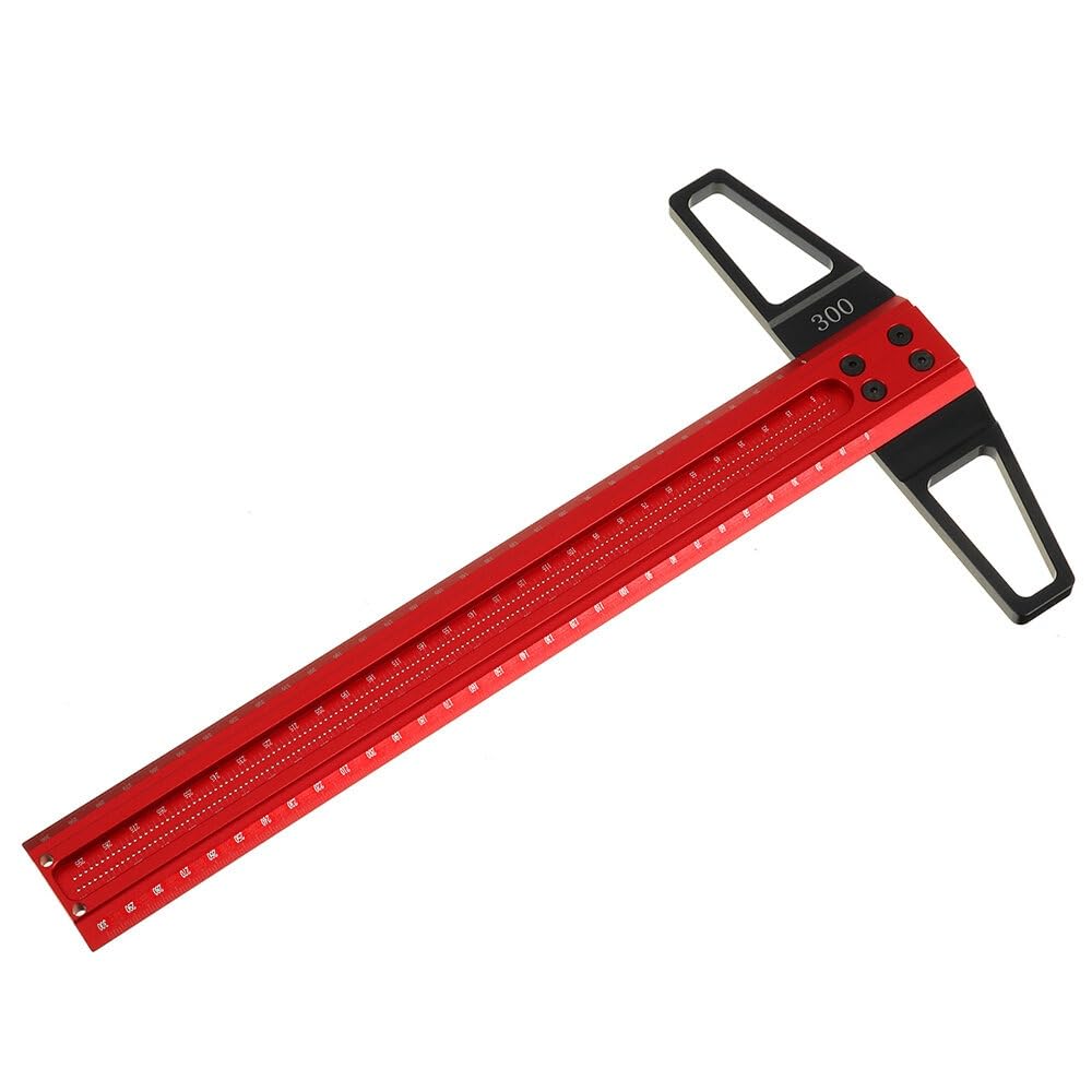 VIDOO Marcador Línea Precisión TS Carpintería Regla T Aleación Aluminio Calibre Marcado Posicionamiento Agujeros-600mm