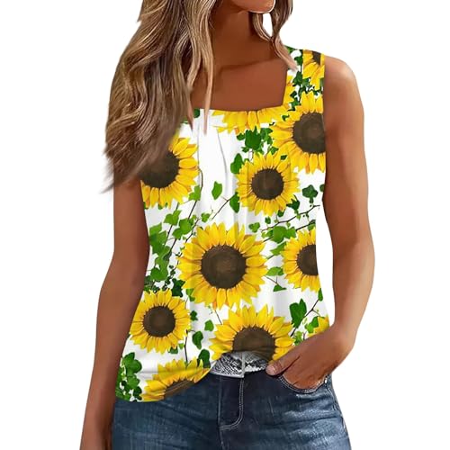 Spring Summer Plus Size Dressy Tank Tops for Women 2025 Womens Workout Floral Boho Beach Sleeveless Shirts Blouses