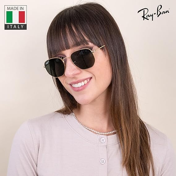 Image of Ray-Ban RB3548N HEXAGONAL FLAT LENSES Square-Round Shape Sunglasses for Men & Women with Official Eyewear Kit