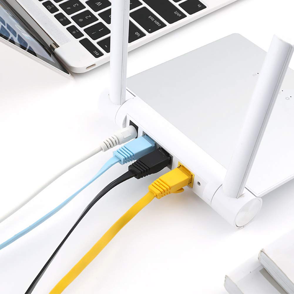 AKT Gat 6 Cable Ethernet Plano 10Gbps RJ45 Cable de Red Cordón de Parche de Par Trenzado Internet UTP Cat6 Cable LAN Ethernet,White,40m/131ft