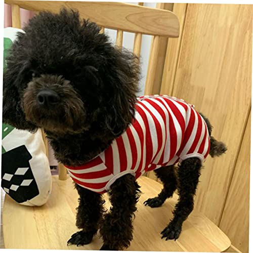 Traje postoperatorio para perros Toddmomy pack de 3 ropa transpirable a rayas burdeos 7