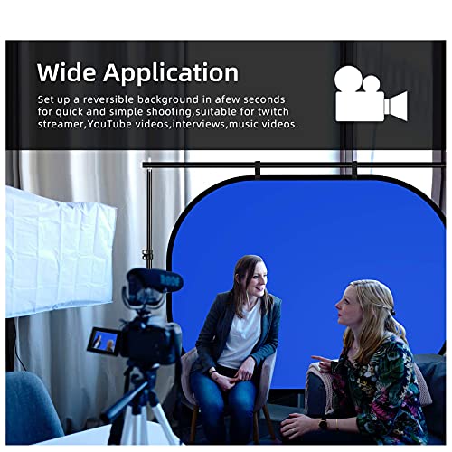 Selens BLUE GREY 59X78.7INCHES Collapsible Backdrop 59X78.7Inches Pop Up Blue Grey Background With Carrying Bag For Youtube Streaming Photo Studio Portrait Photography Background Double Sided Backdrop Pop Up Screen 2 In 1 thumb #2