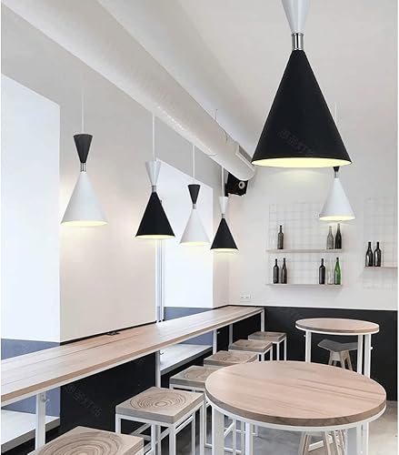 Miniatura 4 de Lámpara colgante moderna con forma de reloj de arena, lámpara colgante de pantalla de metal negro, lámpara industrial única para bar, entrada,