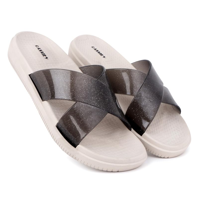 Comfortable & Lightweight Sliders/Slippers with Cross Buckle Strap For Women's And Girl's-image-26