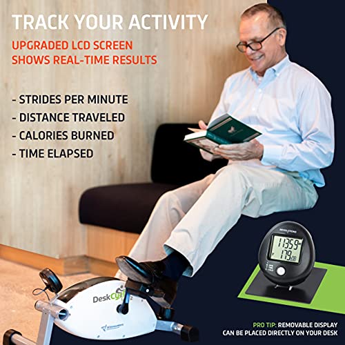 DeskCycle 2 Under Desk Bike Pedal Exerciser with Adjustable Leg - Mini Exercise Bike Desk Cycle, Leg Exerciser for Physical Therapy & Desk Exercise (White) - Image 7