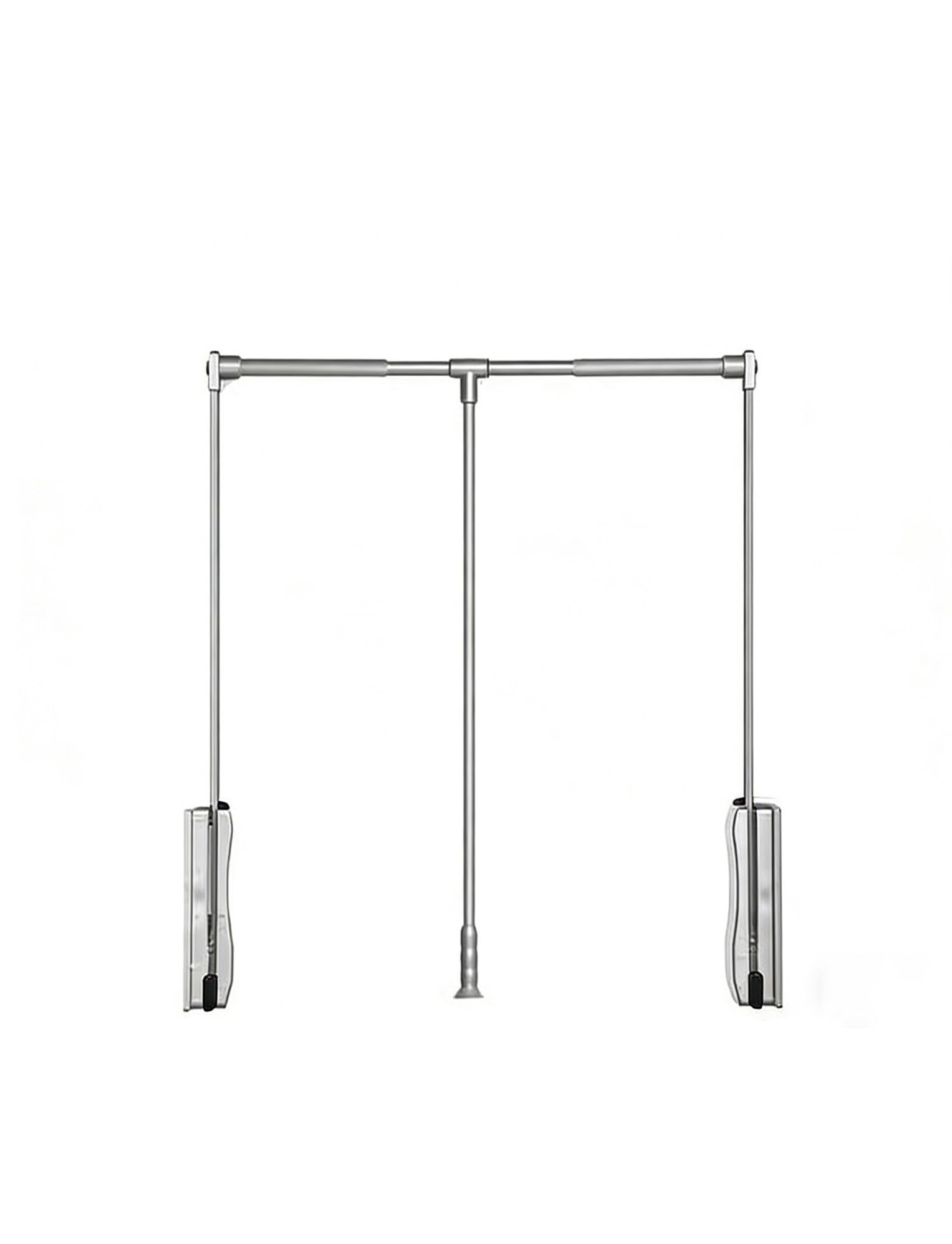 GTHTUHFD Adjustable Drop Down Closet Rod, Heavy Duty Hanging Rail For High Closets, Laundry Room & Wardrobe Accessories Silver-93-125cm