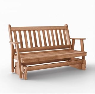 Keystone Amish 5 Foot Franklin Red Cedar Porch Glider in Unfinished - Weather-Resistant Wooden Outdoor Glider Amish Made in the USA
