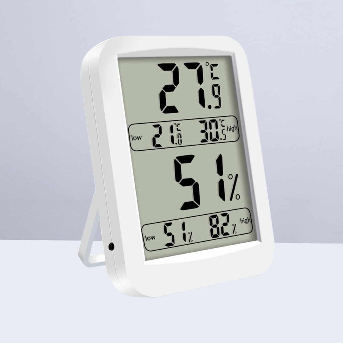 Sosoport Hygromètre Numérique D'intérieur Grand Écran pour Maison Bureau Chambre Bébé, Thermomètre Domestique Précis sans Piles, Mesure Température et Humidité, Affichage Stable
