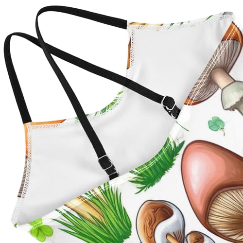 Colorful Mushrooms Girl Bathing Suits One Piece, Summer Beach Swimwear, 3-104