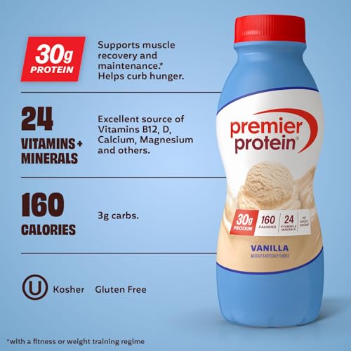 Premier Protein 30g High Protein Shake, Vanilla, 12 Pack - image 3