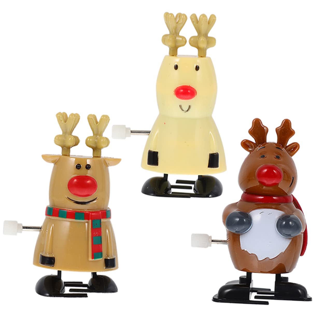 ibasenice 3Pcs Wind Up Santa Claus for Adorable Plastic Christmas Playthings Fun Holiday Decor Engaging Christmas Safe and Comfortable Design