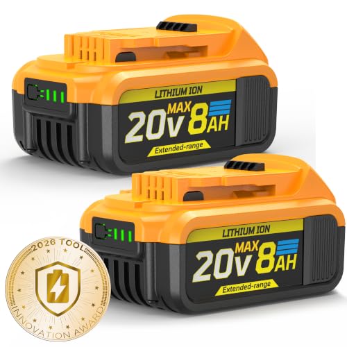 8Ah Replacement Compatible for Dewalt 20V Max Battery with High Capacity