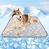 Rywell Tapete Refrescante para Perros/Gatos - 90 * 70CM, Fibra de Frío ARC-Chill con Cambio de Color Endotérmico, Lavable...