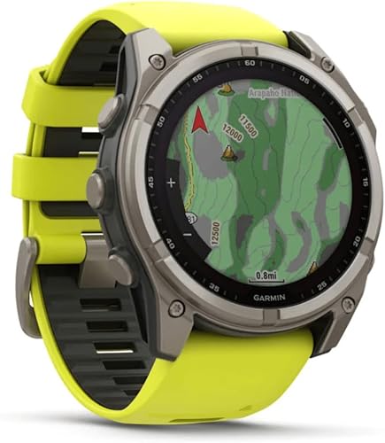 Garmin Fenix 8–51 mm, Solaire, Saphir, Titane, avec Bande en Silicone ampyllow/Graphite - 3