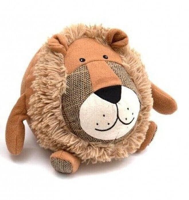 Tweed Lion Round Door Stopper, Weighted Fabric Decorative Door Stop