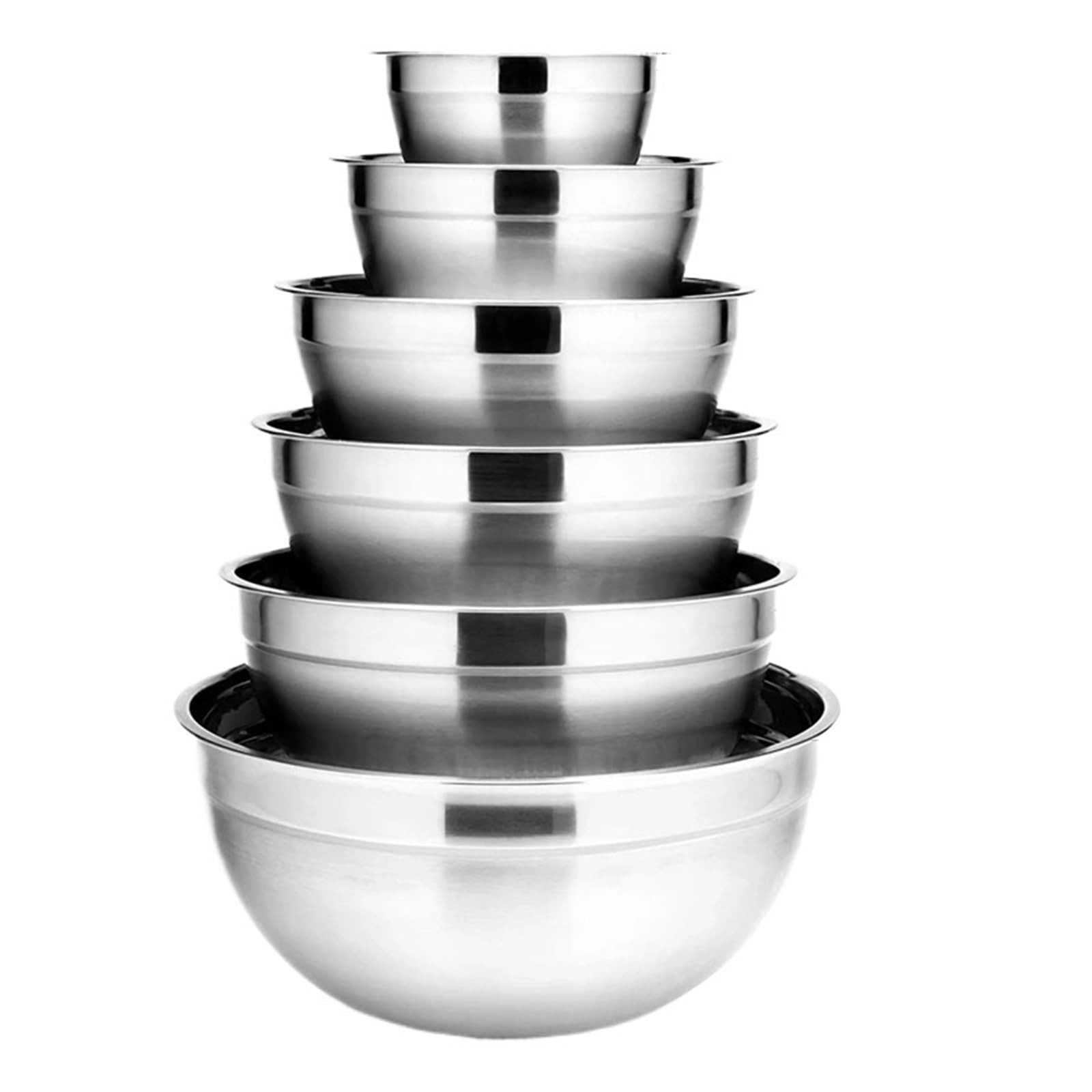 Cuenco de acero inoxidable Juego de 6 cuencos acero inoxidable 1,5 a l capacidad, for mezclar, cocinar, ensaladeras y almacenar verduras alimentos