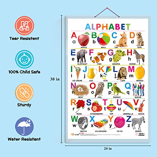 Image of GO WOO Alphabet Educational Poster for Preschool Kids Classroom Study | Learning- Chart for Kids Learning (20 inchX30 inch Inches)