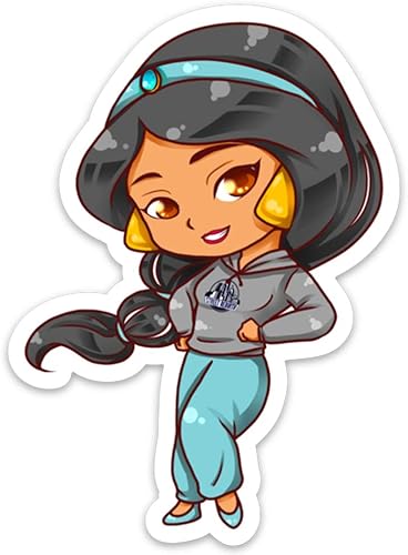 Calcomanía de jazmín – 4 pulgadas resistente al agua – Calcomanía Chibi, calcomanías de vinilo, calcomanía para laptop, botella de agua