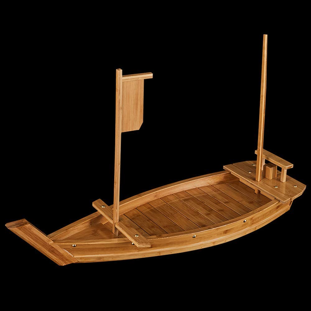 BOLLAER Sushi Boat, Bamboo Sushi Tray Serving Boat Plate Size 40cm For Restaurant