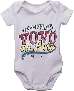 Body infantil promovida a vovó do ano roupa de bebê neném Cor:Branco;Tamanho:P