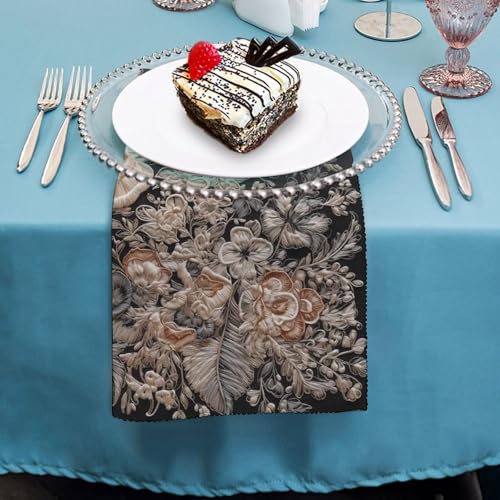 Servilletas de Tela Bordado Floral 47.5x47.5 cm miniatura 4