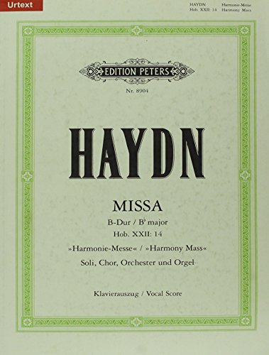 Haydn: Mass in B flat 'Harmony Mass' Hob.XXII/14 (Vocal Score) (EP8904) (Edition Peters)