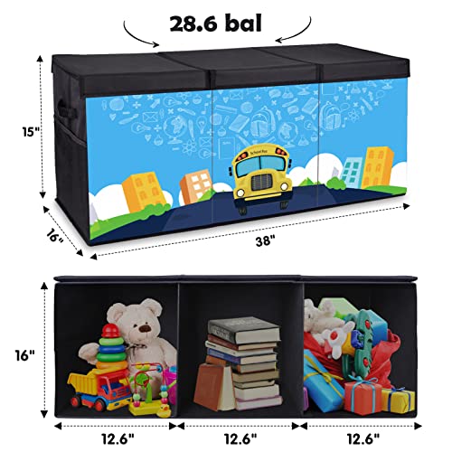 Wdmiya Large Toy Box, Toy Organizers And Storage With Collapsible Lid & Handles, Toy Chest For Kids Extra Large Playroom, Living Room, Nursery, Closet, Car Trunk, Brithday Gift For Boys & Girls #TOP4