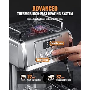 SHARDOR Espresso Machine 20 Bar, Professional Espresso Maker with Milk Frother Steam Wand, Stainless Steel Manual Latte & Cappuccino Maker for Home, Temperature Display, 60 Oz Water Tank, 1350W SHARDOR Espresso Machine 20 Bar Professional Espresso Maker with Milk Frother Steam Wand Stainless Steel Manual Latte Cappuccino Maker for Home Temperature Display 60 Oz Water Tank 1350W