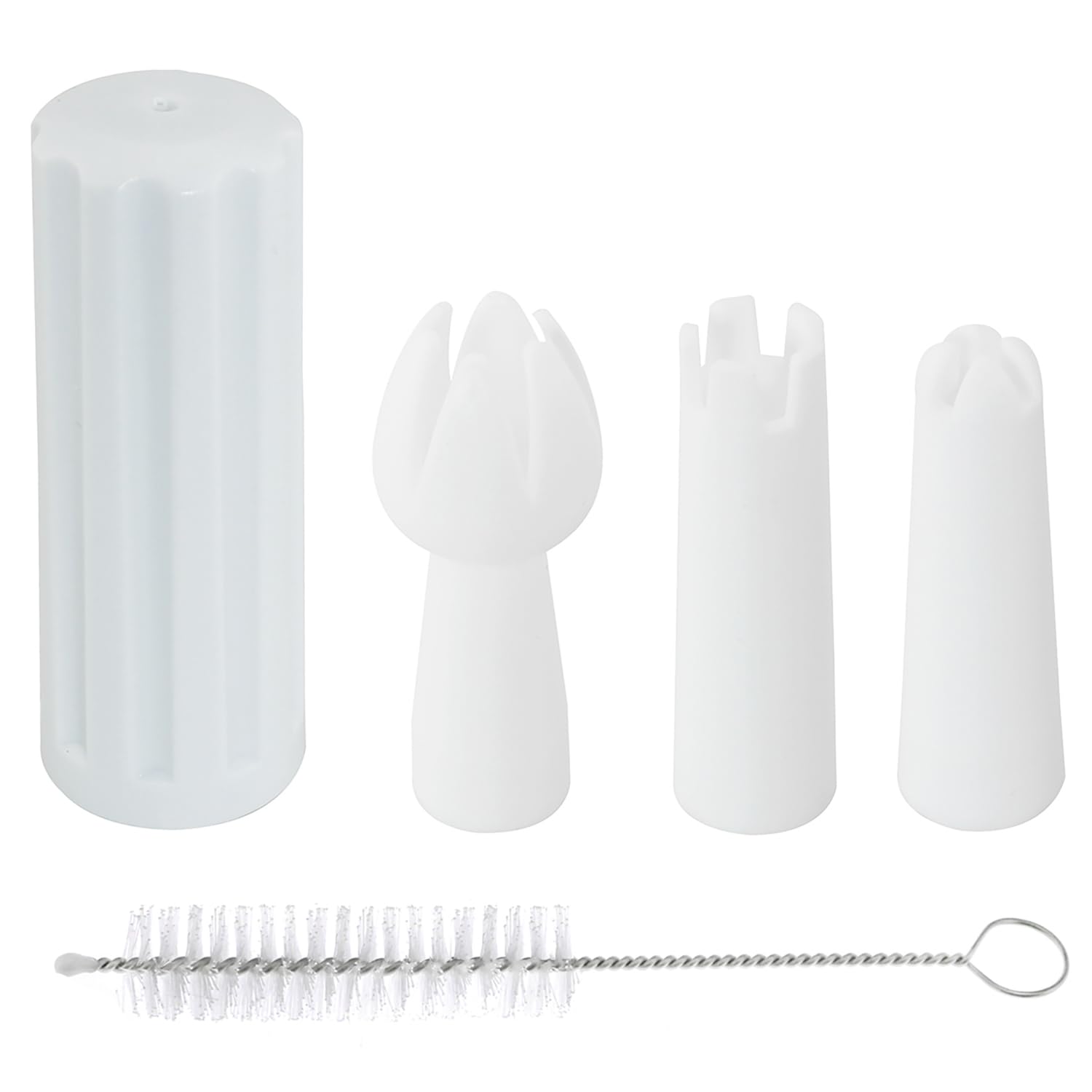 Cream Whipper Replacement Parts Kit ZZLZX Plastic Charger Holder with 3PCS Decorating Nozzles and Brush for Most Whipped Cream Dispensers