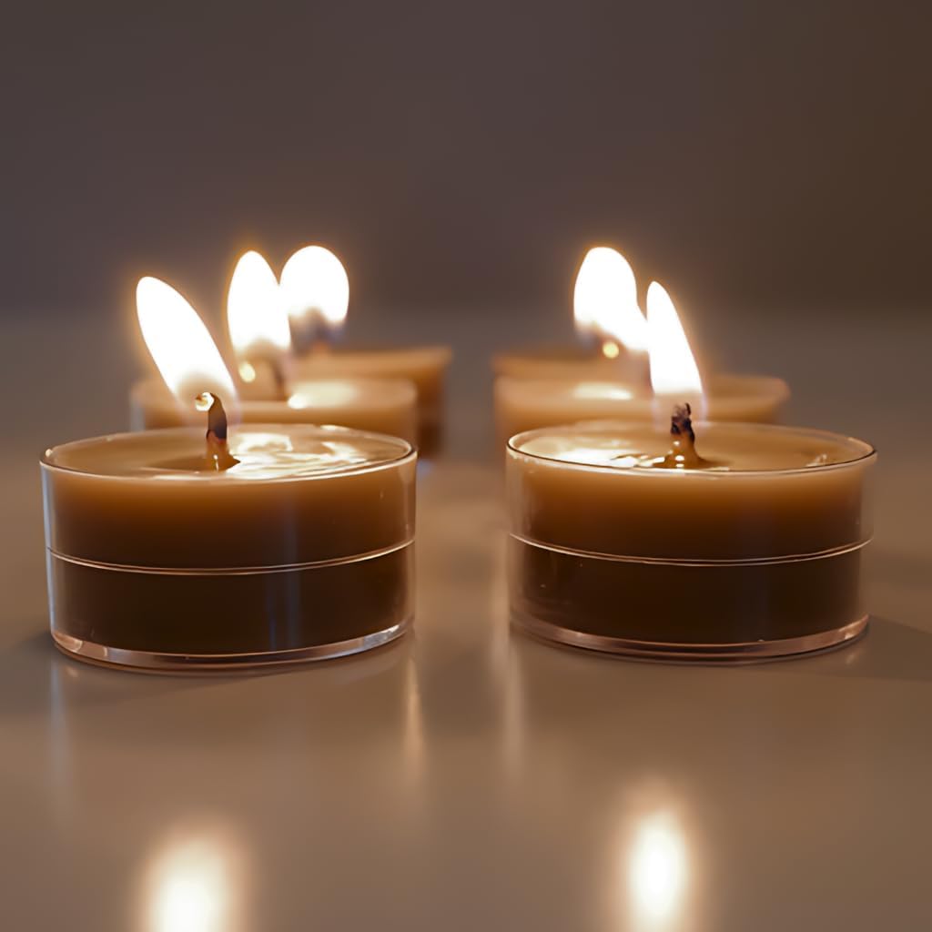All Natural and Pure Bayberry and Beeswax Candles, 8 inch Tapers and 6 Tea Lights Bundle, Handmade