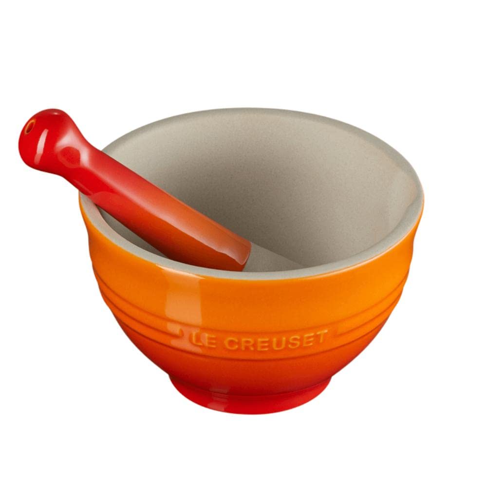 Le Creuset Mörser aus Steinzeug, 360 g, 300 ml, Ofenrot, 81209300900003