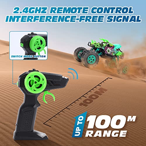 Holyton Remote Control Cars, 1:12 Large Scale Dinosaur Monster Rc Trucks, 4Wd Liftable Chassis Off Road Rock Crawler For Kids, 2 Batteries For 60+ Minutes Play, Rc Car Toys Gift For Boy & Girls #TOP5