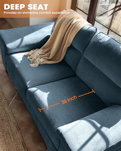 Image of Upvilla 88.97 inch Modern Sofa Couch Deep Seat Sofa for Living Room(Blue)