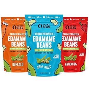 The Only Bean Crunchy Dry Roasted Edamame Beans (Variety Pack), Low Carb Keto Healthy Snacks For Adults and Kids, Low Calorie Snack, Fiber Protein Snacks, Diabetic Snacks, 4 oz (3 Pack)