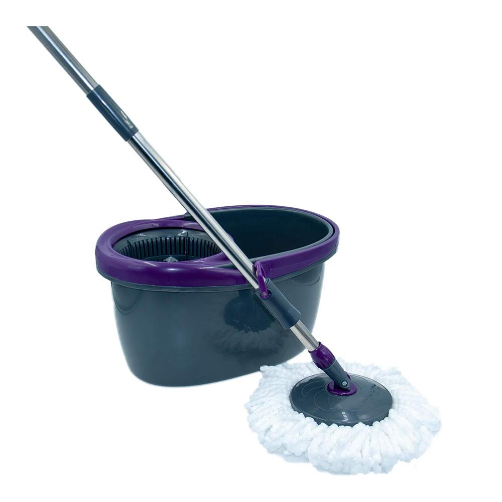360° Rotating Spin Mop and Bucket Set with 2 Mircofibre Heads